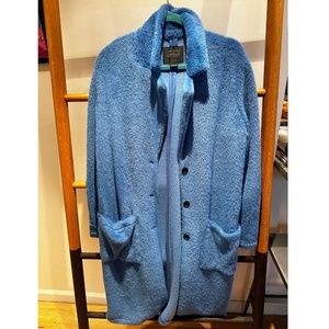 Anthropologie Sanctuary Blue Faux Fur Coat